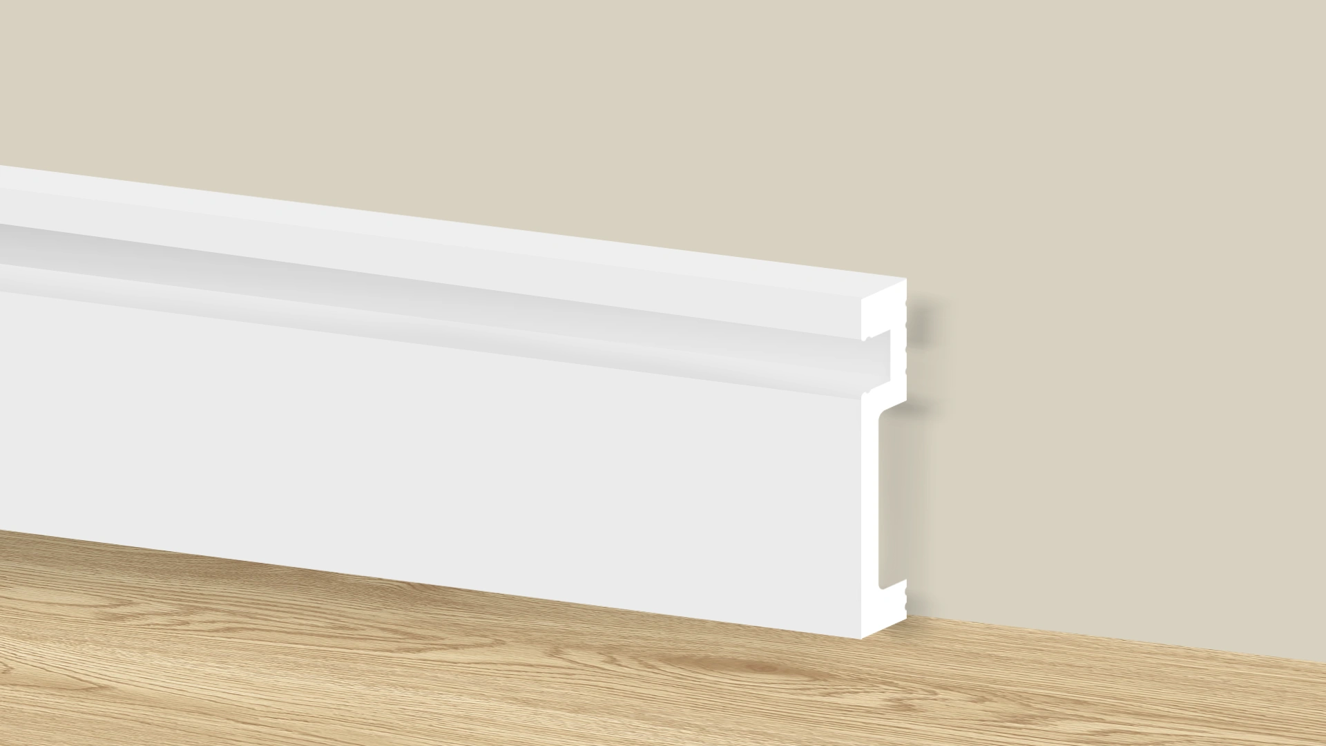 Polistirola grīdlīste LED lentei, 2400x100x18mm